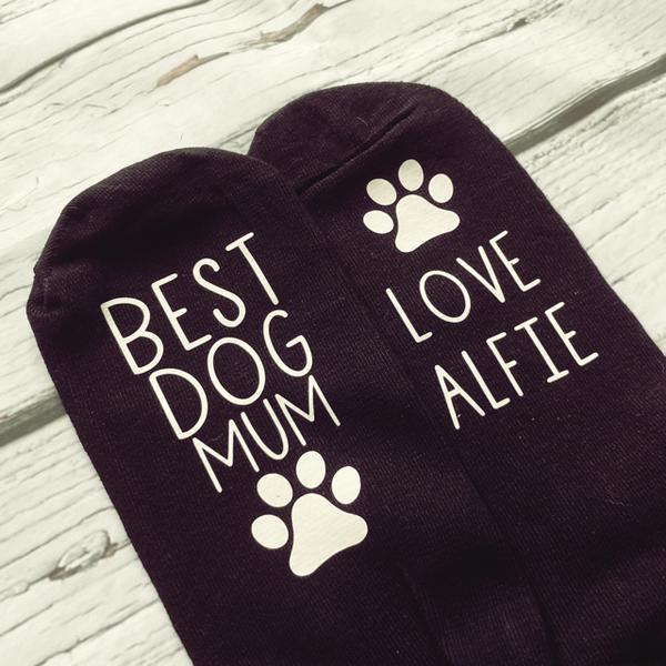 Best Dog Mum Personalised Socks Pretty Perfect Gifts uk